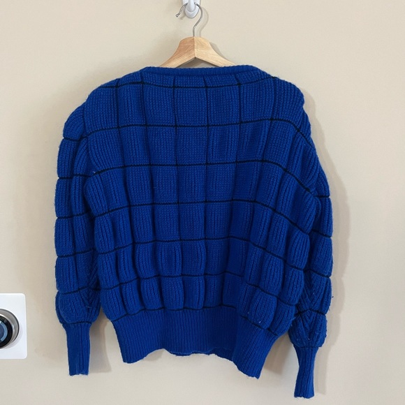RODIER PARIS Blue Vintage Quilted Sweater - Picture 2 of 8